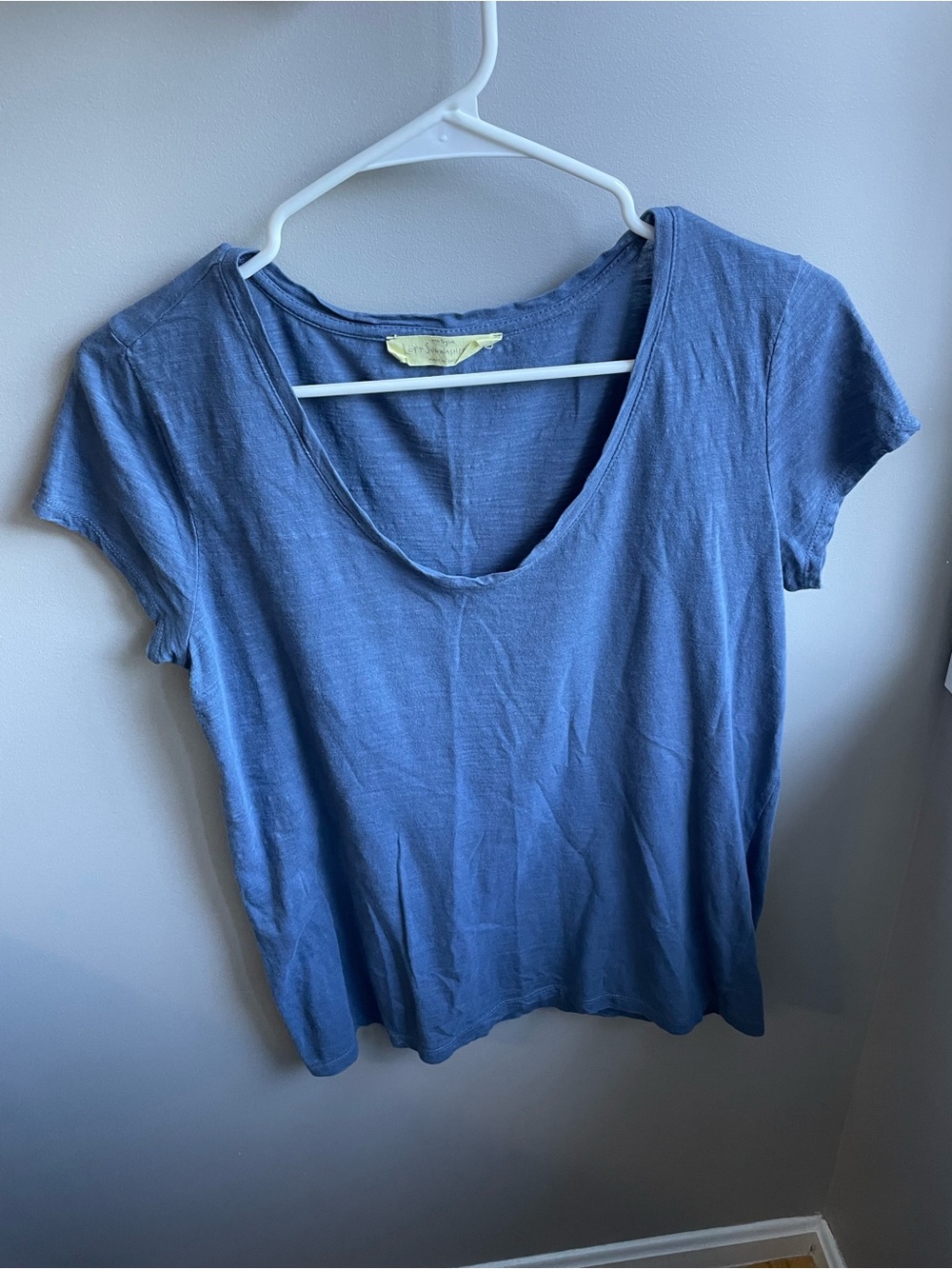 Ann Taylor LOFT Sunwashed T- Scoop Neck - Blue